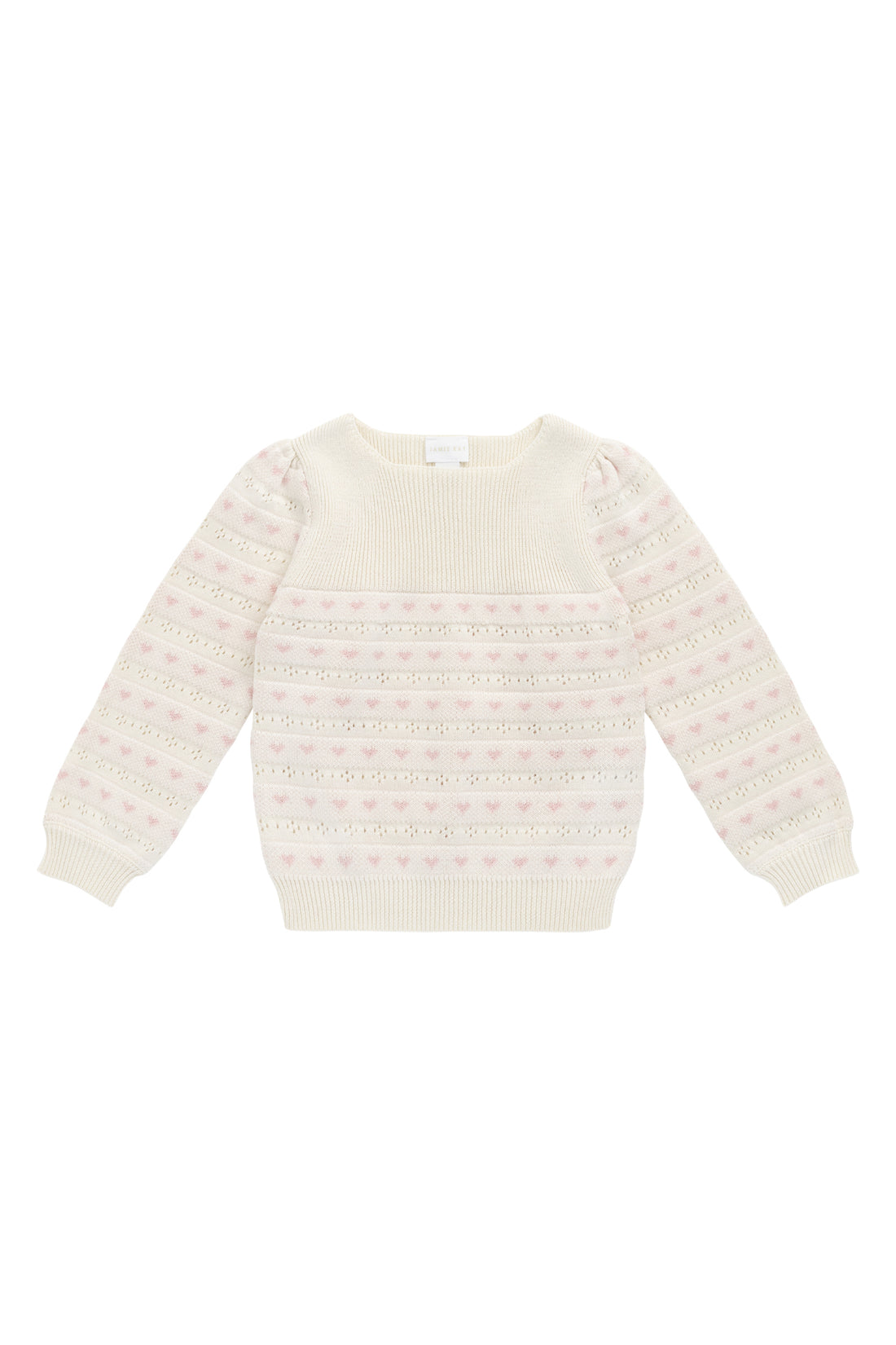 Norah Jumper - Norah Jacquard Tofu Childrens Top from Jamie Kay NZ