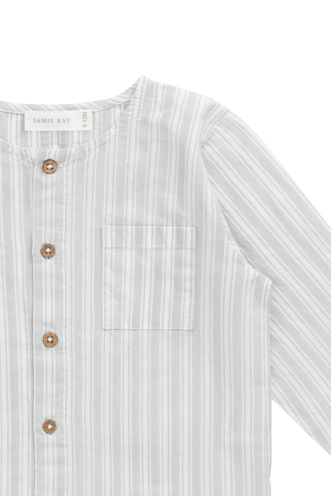 Organic Cotton Albie Top - Variegated Stripe Shoreline Childrens Top from Jamie Kay NZ