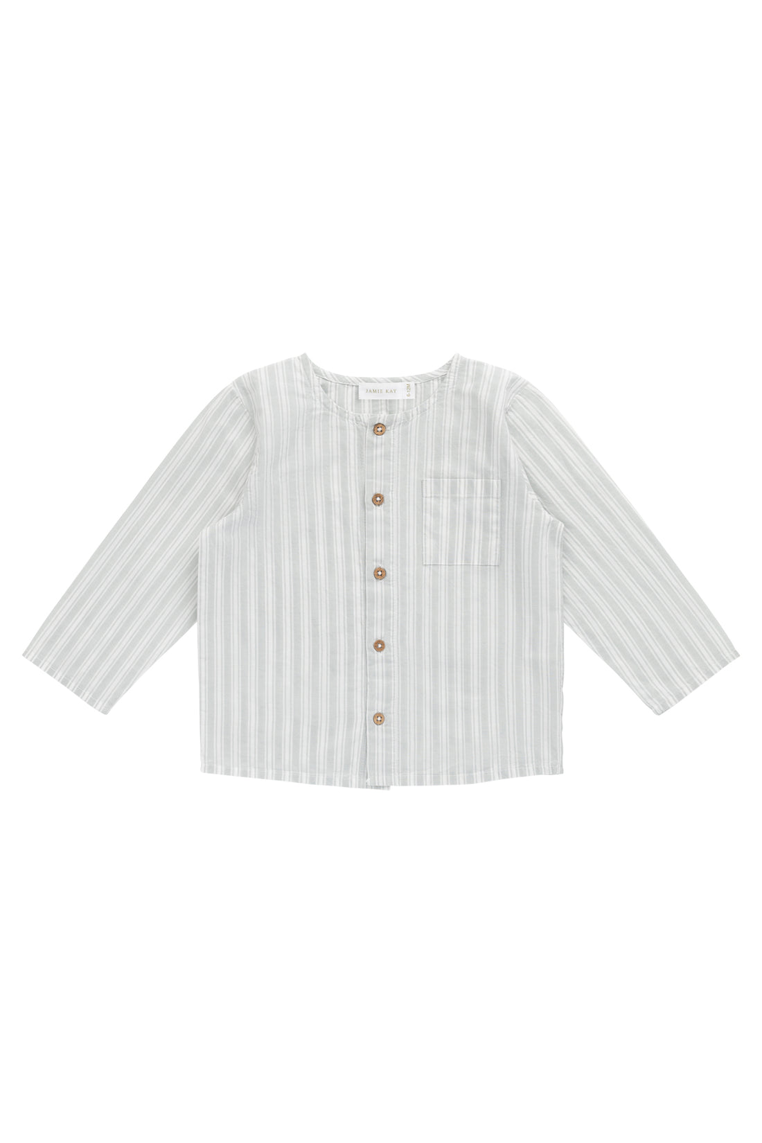 Organic Cotton Albie Top - Variegated Stripe Shoreline Childrens Top from Jamie Kay NZ