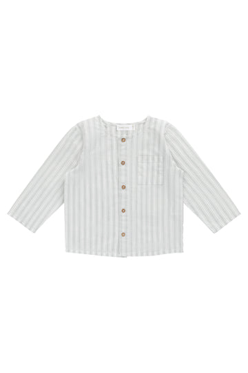 Organic Cotton Albie Top - Variegated Stripe Shoreline Childrens Top from Jamie Kay NZ