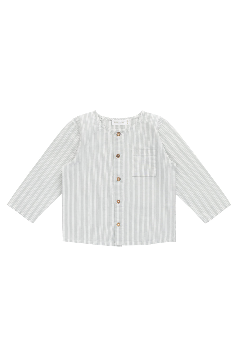 Organic Cotton Albie Top - Variegated Stripe Shoreline Childrens Top from Jamie Kay NZ