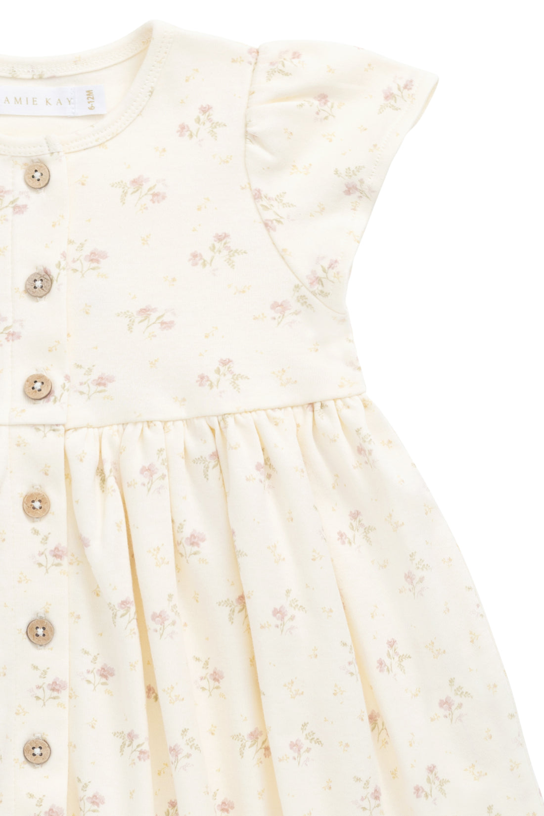 Organic Cotton Dahlia Dress - Thelma Parchment Childrens Dress from Jamie Kay NZ