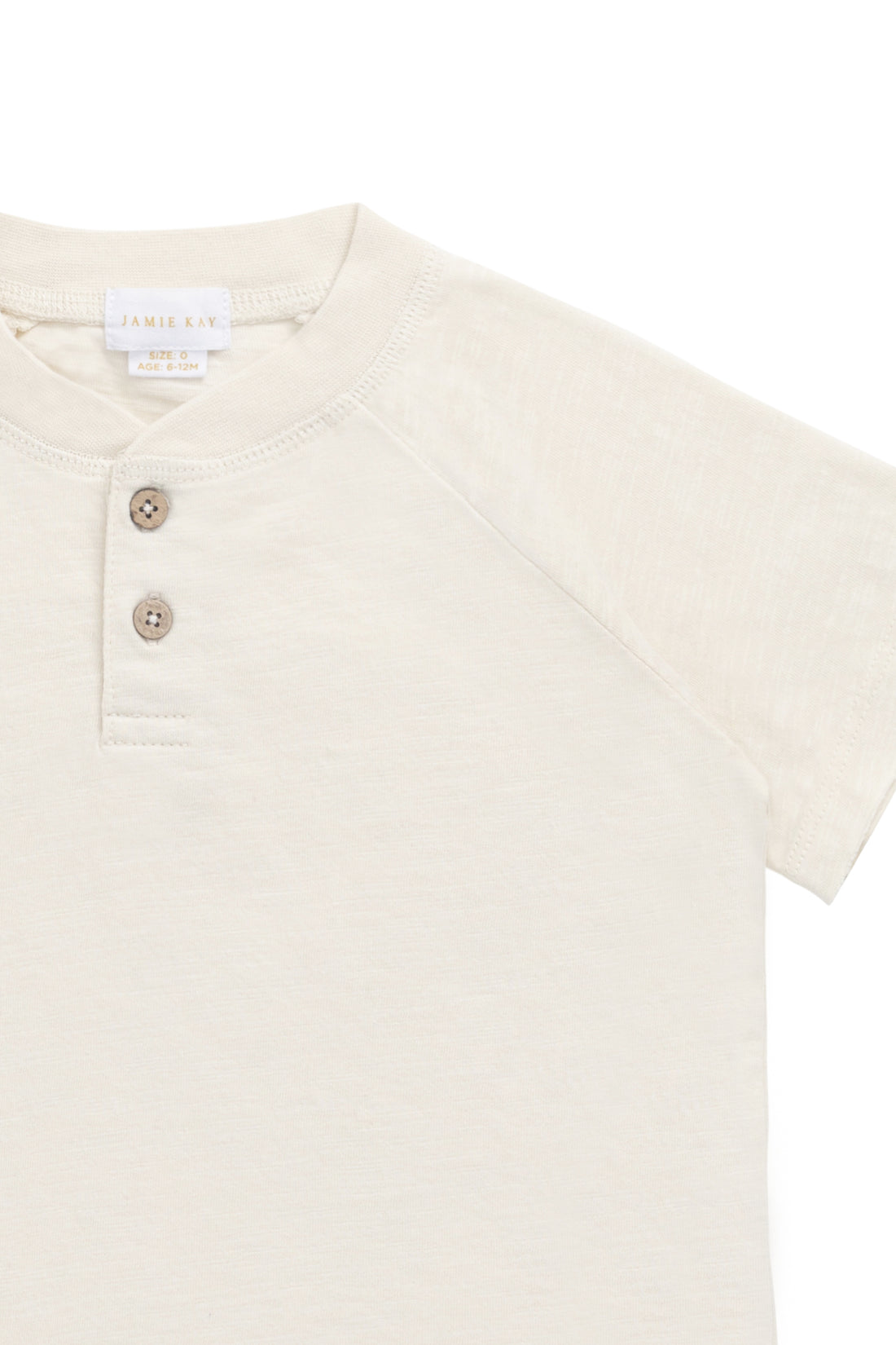 Organic Cotton Lewis Tee - Parchment Childrens Top from Jamie Kay NZ