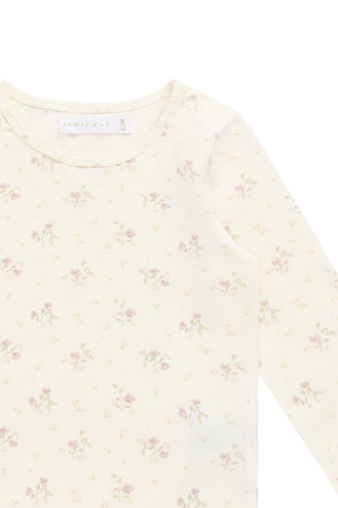 Organic Cotton Long Sleeve Top - Thelma Parchment Childrens Top from Jamie Kay NZ