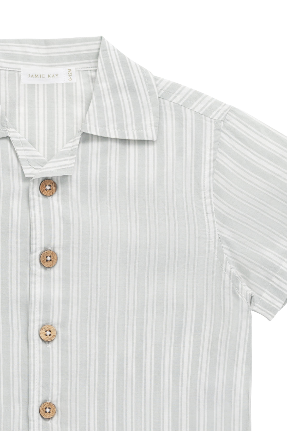 Organic Cotton Silas Shirt - Variegated Stripe Shoreline Childrens Shirt from Jamie Kay NZ