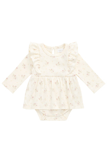 Organic Cotton Vivienne Playsuit - Thelma Parchment Childrens Playsuit from Jamie Kay NZ