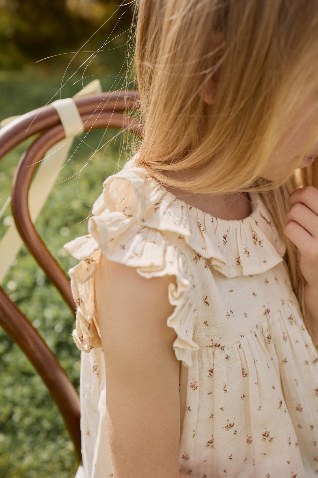 Organic Cotton Muslin Banks Blouse - Dina Antique Childrens Top from Jamie Kay NZ