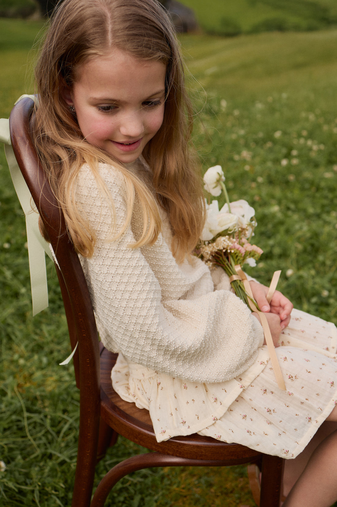 Organic Cotton Muslin Samantha Skirt - Dina Antique Childrens Skirt from Jamie Kay NZ