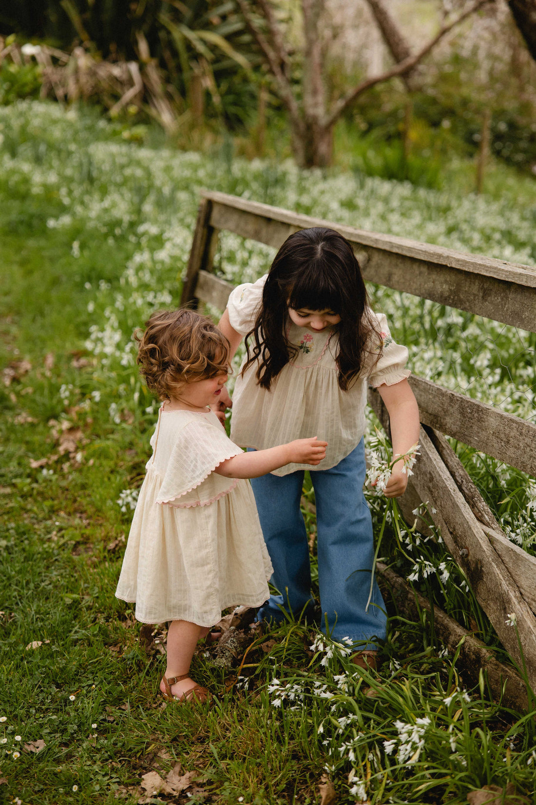 Organic Cotton Zadie Dress - Vanilla Embroidery Pink Childrens Dress from Jamie Kay NZ