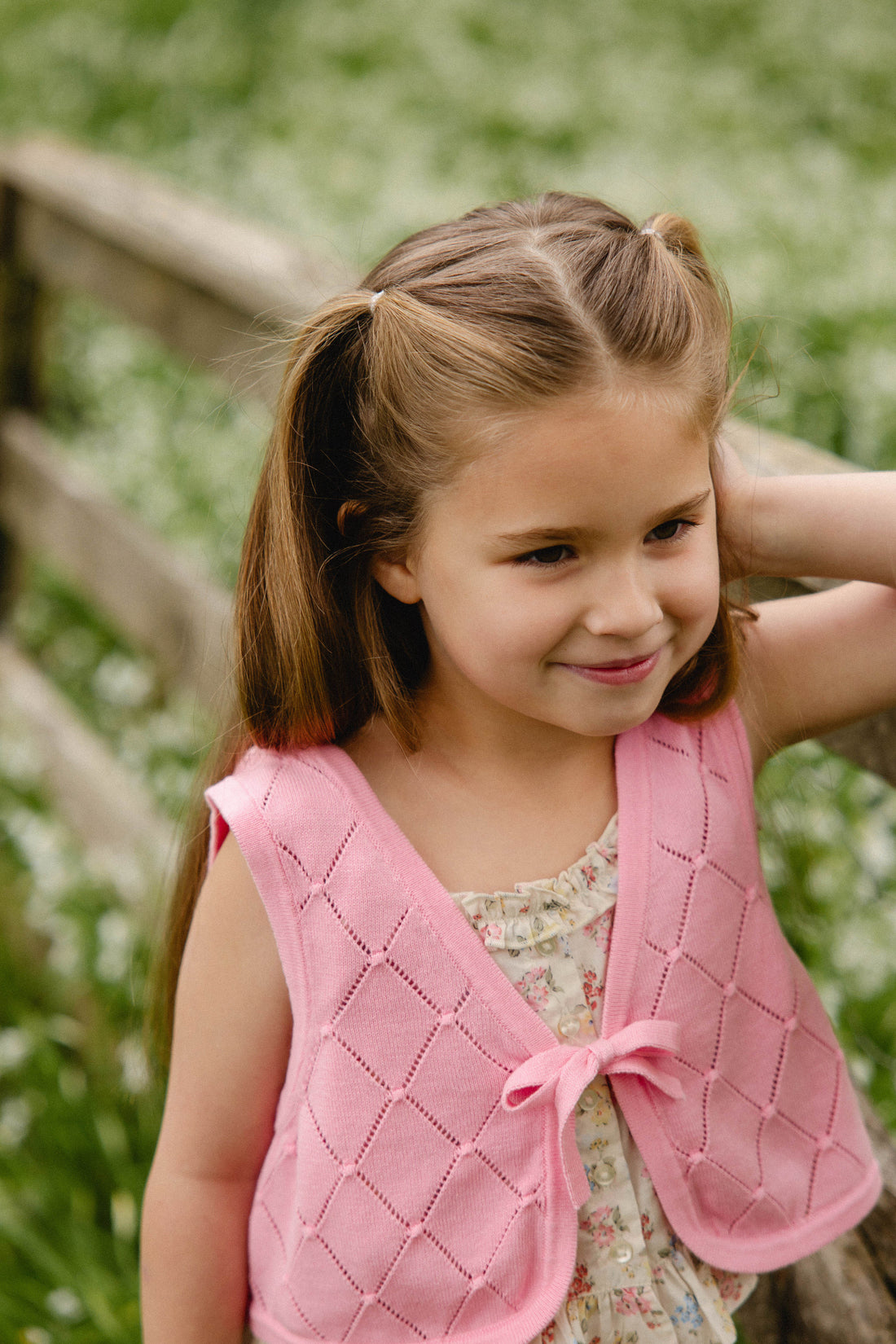 Lilah Knitted Vest - Bubblegum Childrens Vest from Jamie Kay NZ