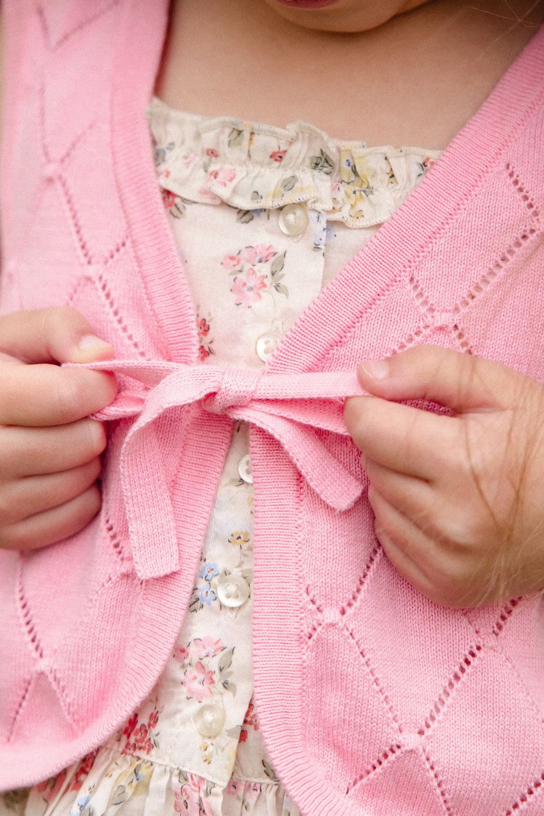Lilah Knitted Vest - Bubblegum Childrens Vest from Jamie Kay NZ