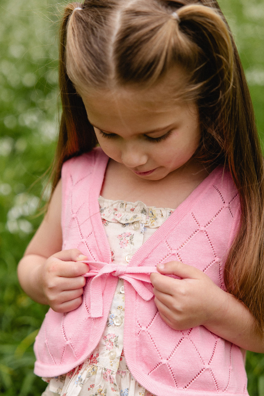 Lilah Knitted Vest - Bubblegum Childrens Vest from Jamie Kay NZ