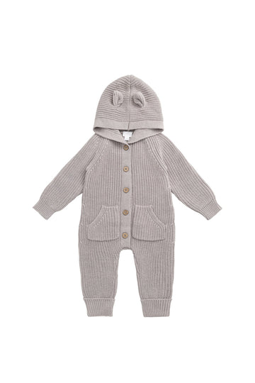 Bear Knit Onepiece - Moleskin Marle Childrens Onepiece from Jamie Kay NZ