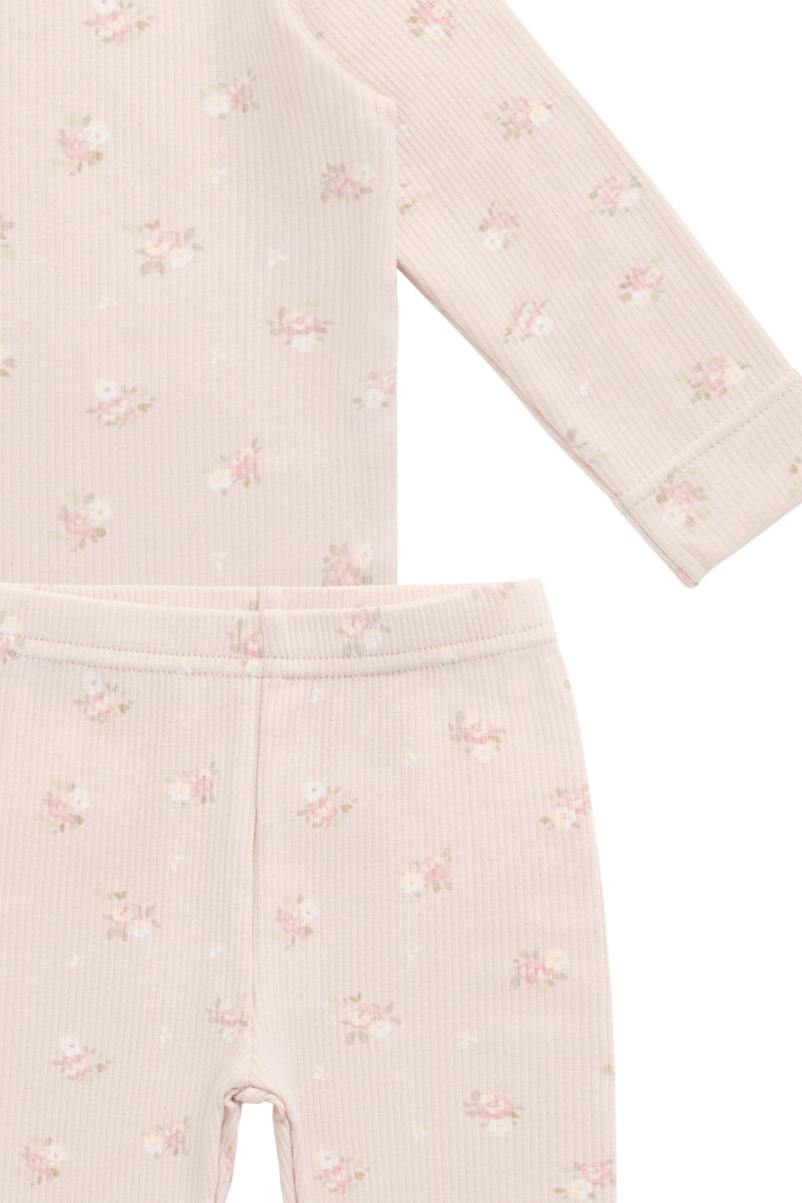 Organic Cotton Fine Rib Ellison Long Sleeve Pyjama Set - Simone Morganite Childrens Pyjama from Jamie Kay NZ