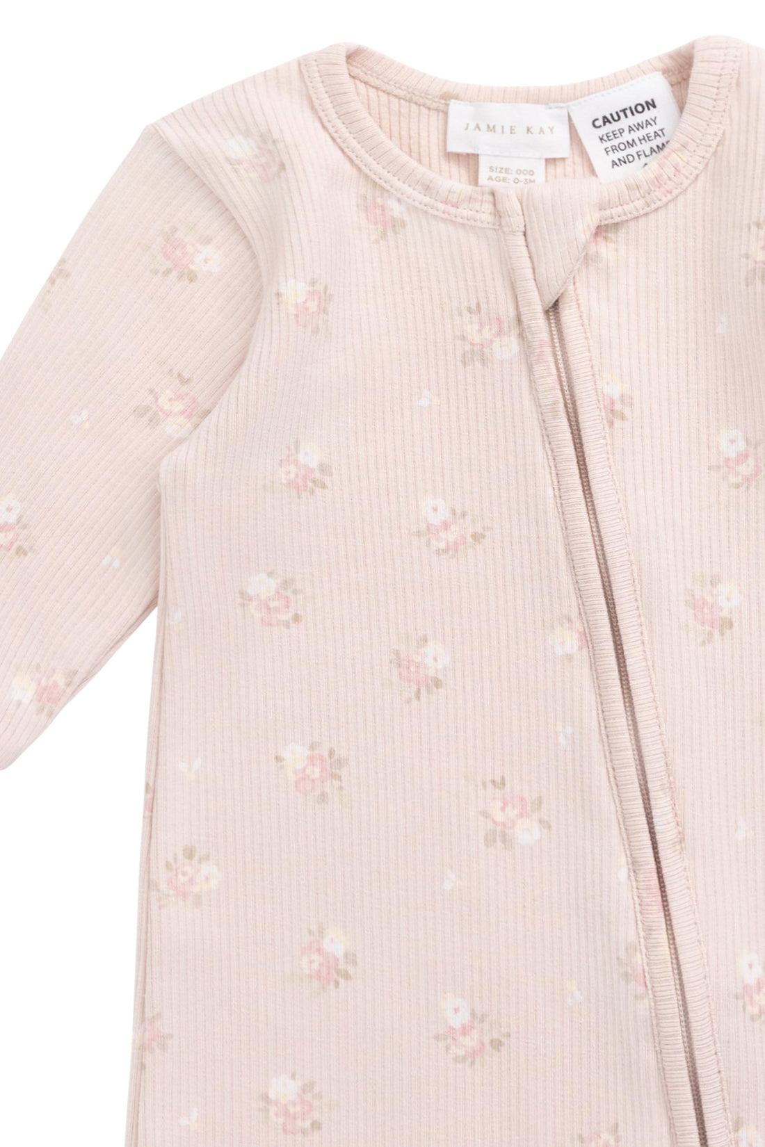 Organic Cotton Fine Rib Frankie Onepiece - Simone Morganite Childrens Pyjama from Jamie Kay NZ
