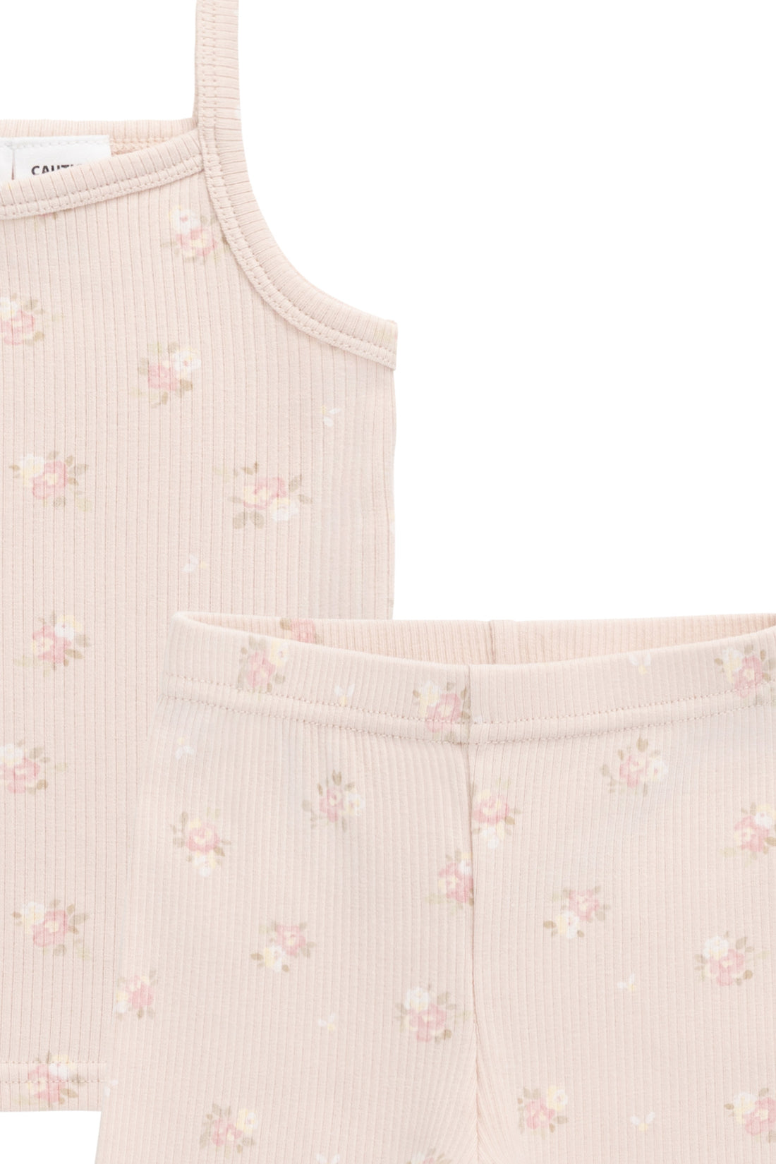 Organic Cotton Fine Rib Isla Singlet Pyjama Set - Simone Morganite Childrens Pyjama from Jamie Kay NZ