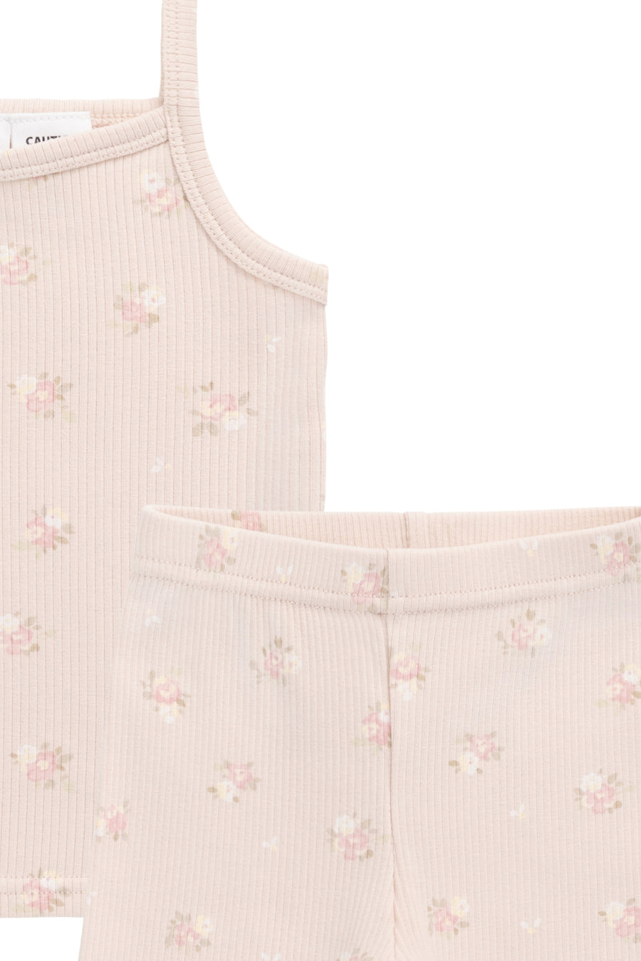 Organic Cotton Fine Rib Isla Singlet Pyjama Set - Simone Morganite Childrens Pyjama from Jamie Kay NZ