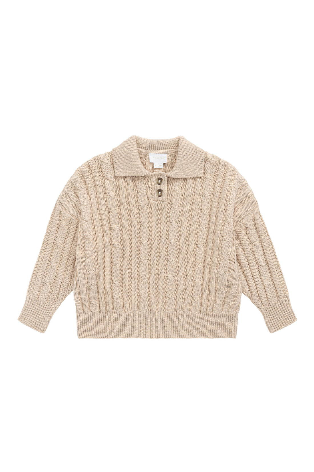 Wade Knit Jumper - Oatmeal Marle Childrens Jumper from Jamie Kay NZ