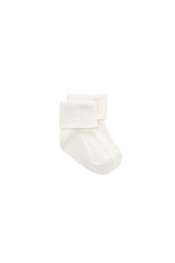 Classic Rib Sock - Cloud Childrens Socks from Jamie Kay NZ