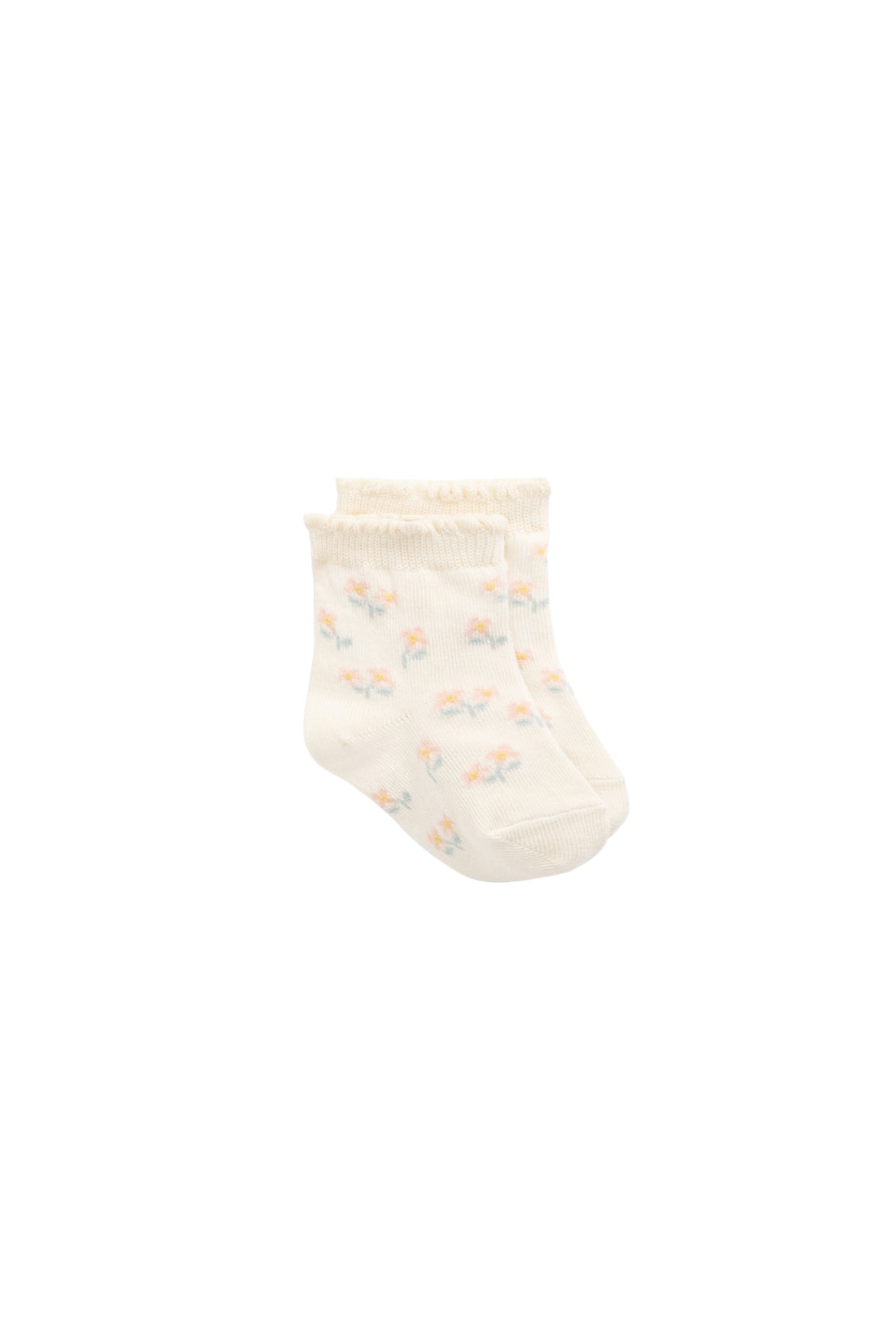 Meadow Jacquard Sock - Larissa Milk Childrens Sock from Jamie Kay NZ