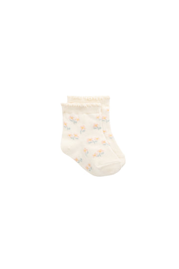 Meadow Jacquard Sock - Larissa Milk Childrens Sock from Jamie Kay NZ
