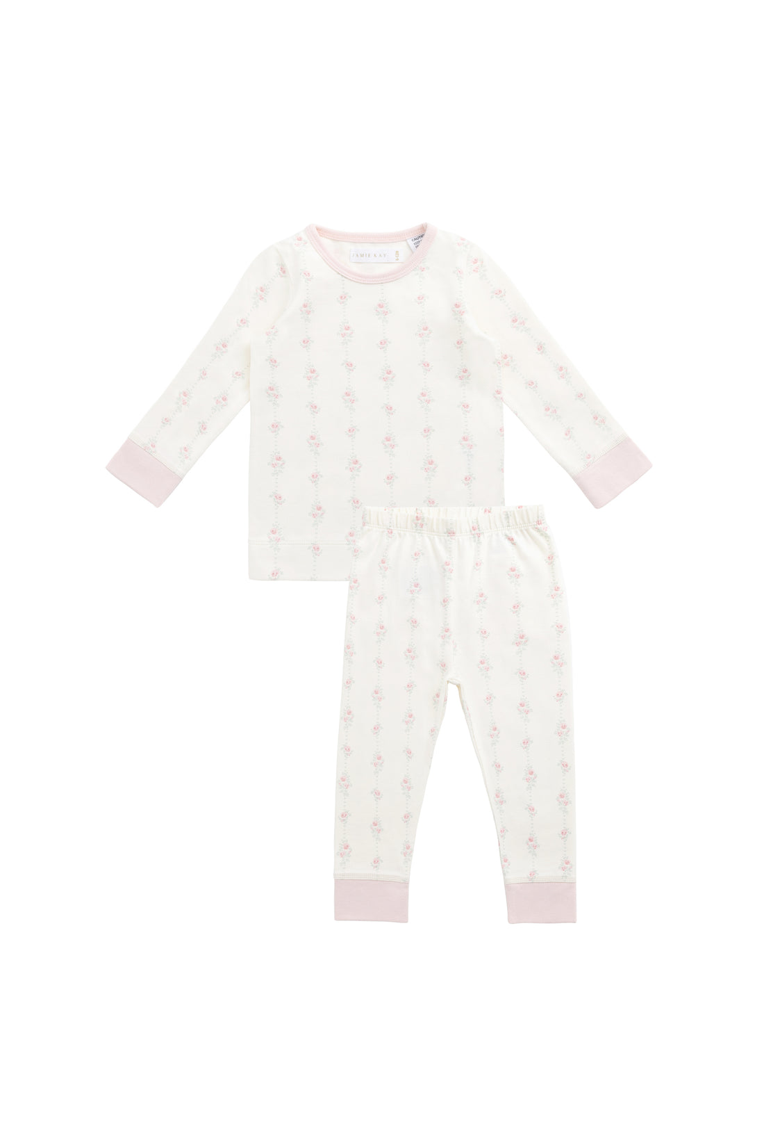 Organic Cotton Amory Long Sleeve Pyjama Set - Rose Trail Childrens Pyjama from Jamie Kay NZ