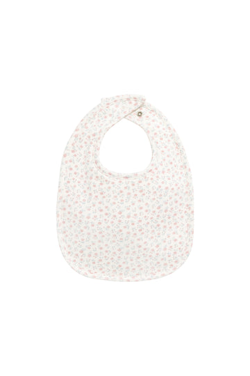 Organic Cotton Bib - Posy Garden Pink Childrens Bib from Jamie Kay NZ