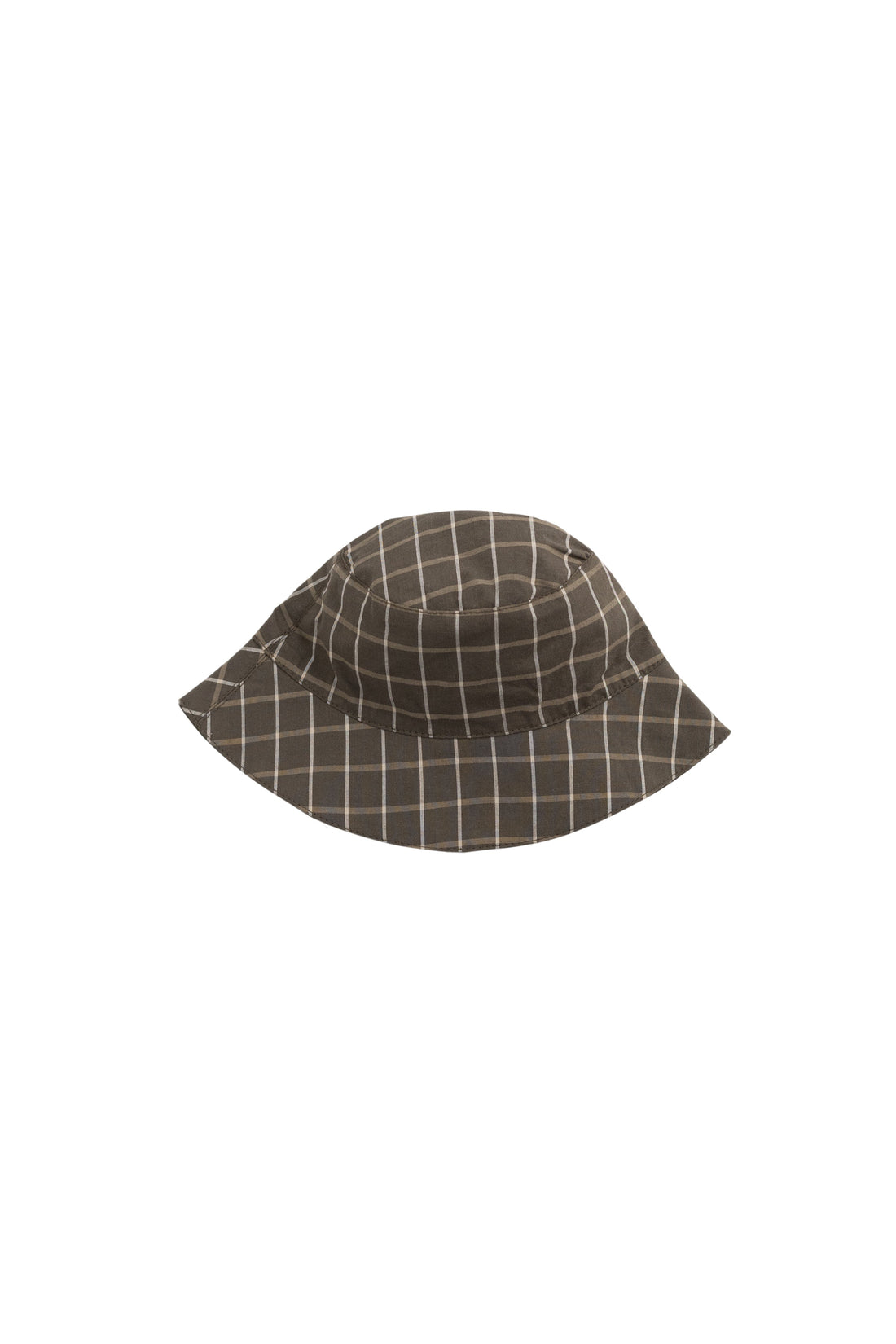 Organic Cotton Bucket Hat - Variegated Grid Tarmac Childrens Hat from Jamie Kay NZ