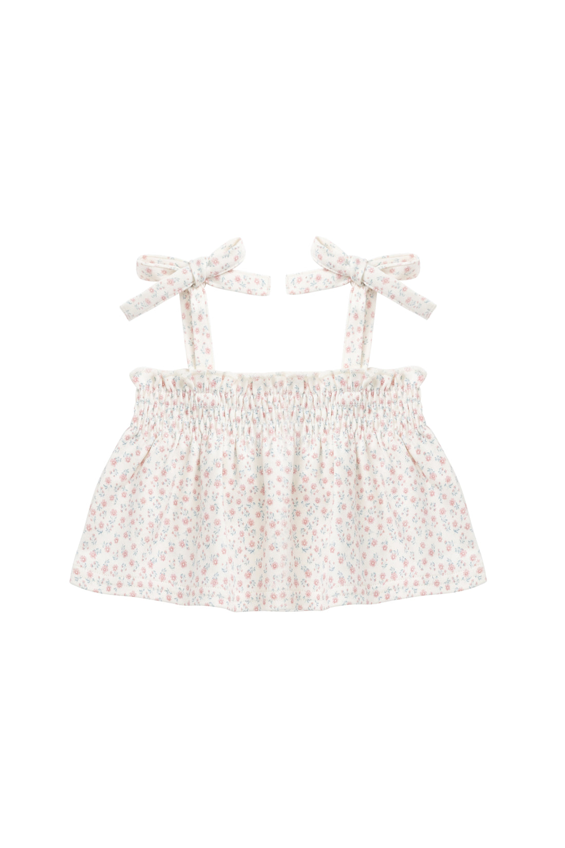 Organic Cotton Emmeline Top - Posy Garden Pink Childrens Top from Jamie Kay NZ