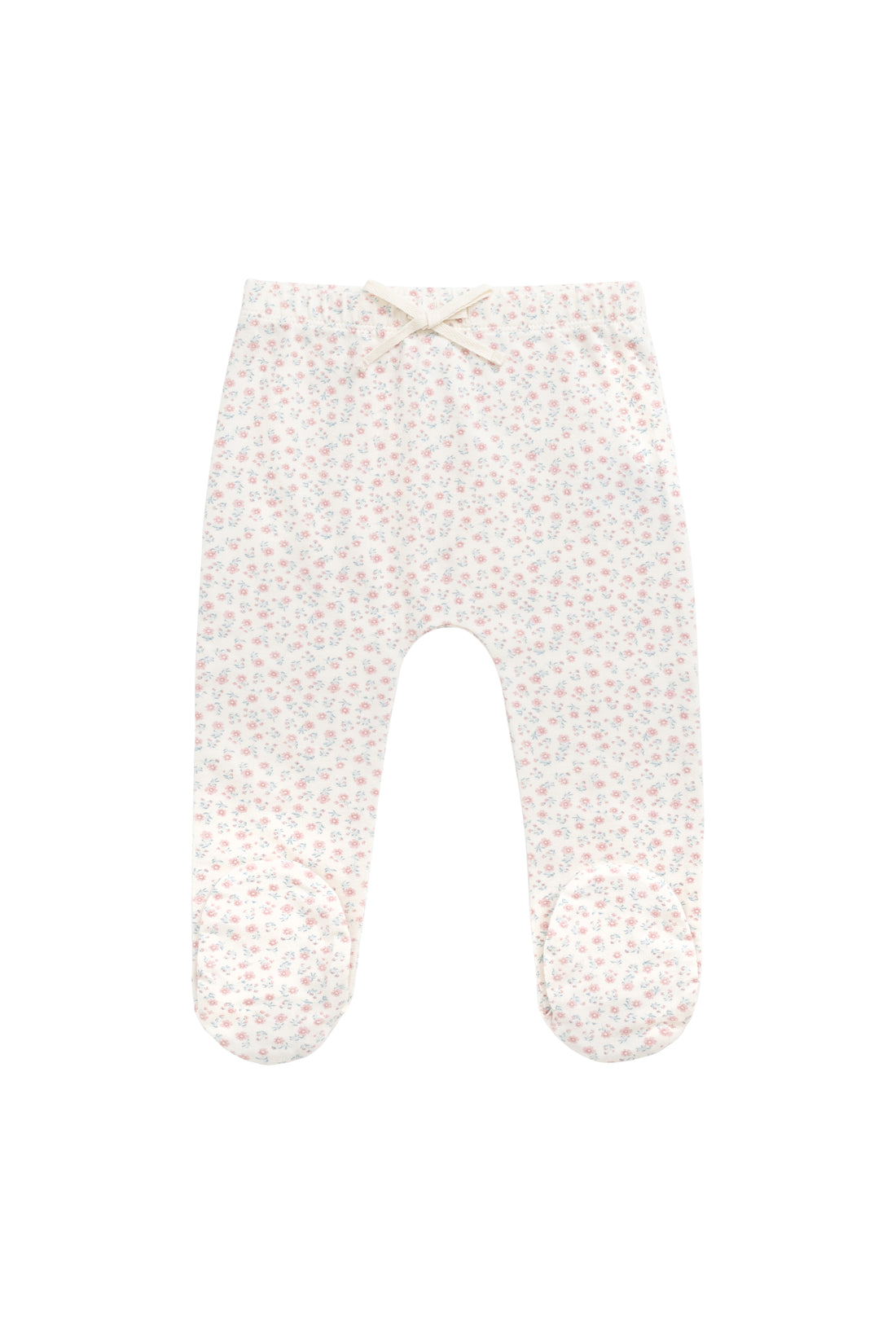 Organic Cotton Footed Pant - Posy Garden Pink Childrens Pant from Jamie Kay NZ