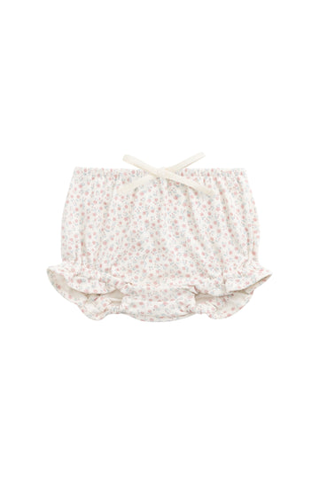 Organic Cotton Frill Bloomer - Posy Garden Pink Childrens Bloomer from Jamie Kay NZ