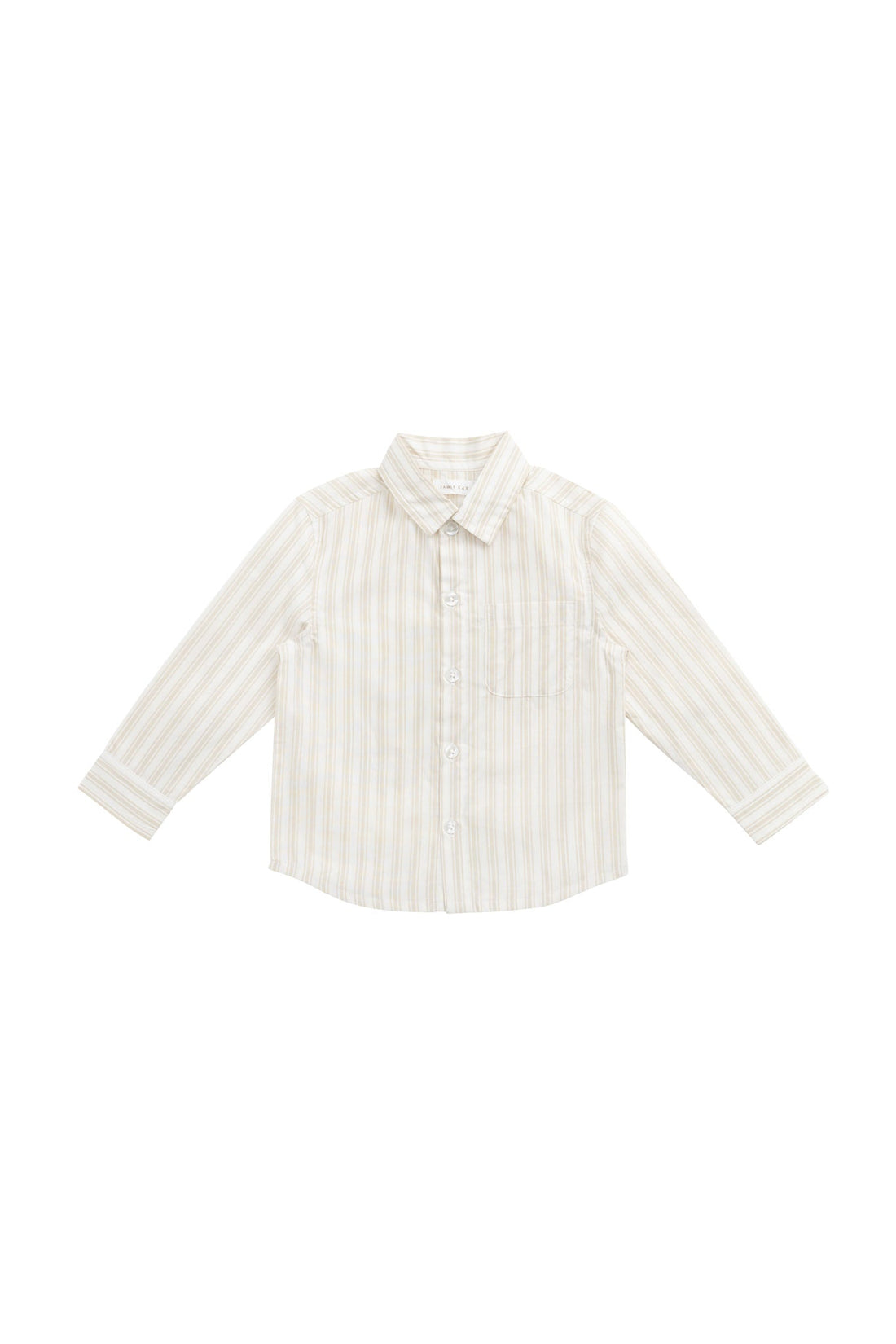 Organic Cotton Isaiah Shirt - Variegated Stripe Foam Childrens Shirt from Jamie Kay NZ