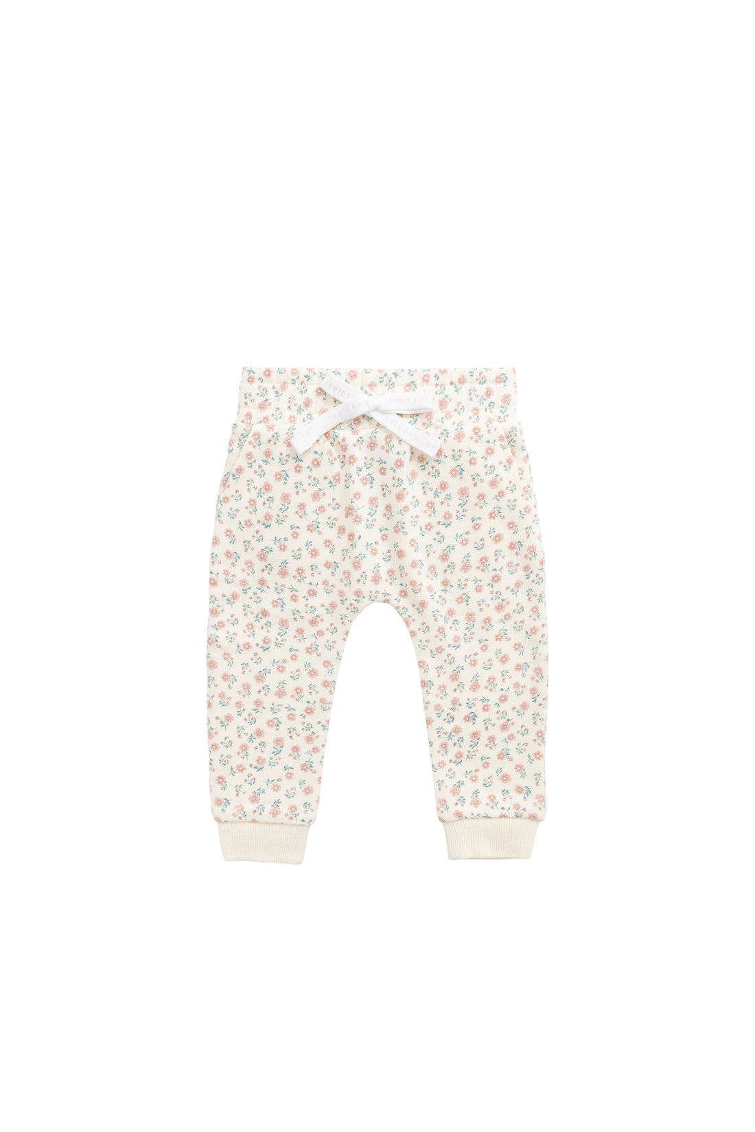 Organic Cotton Lilith Track Pant - Posy Garden Pink Childrens Pant from Jamie Kay NZ