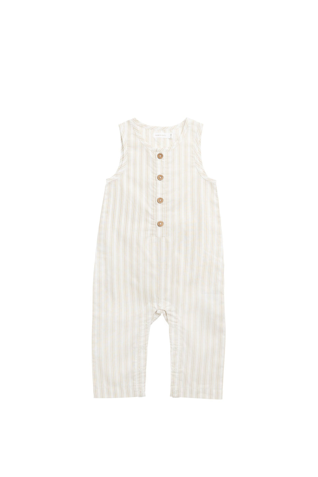Organic Cotton Milo Jumpsuit - Variegated Stripe Foam Childrens Jumpsuit from Jamie Kay NZ