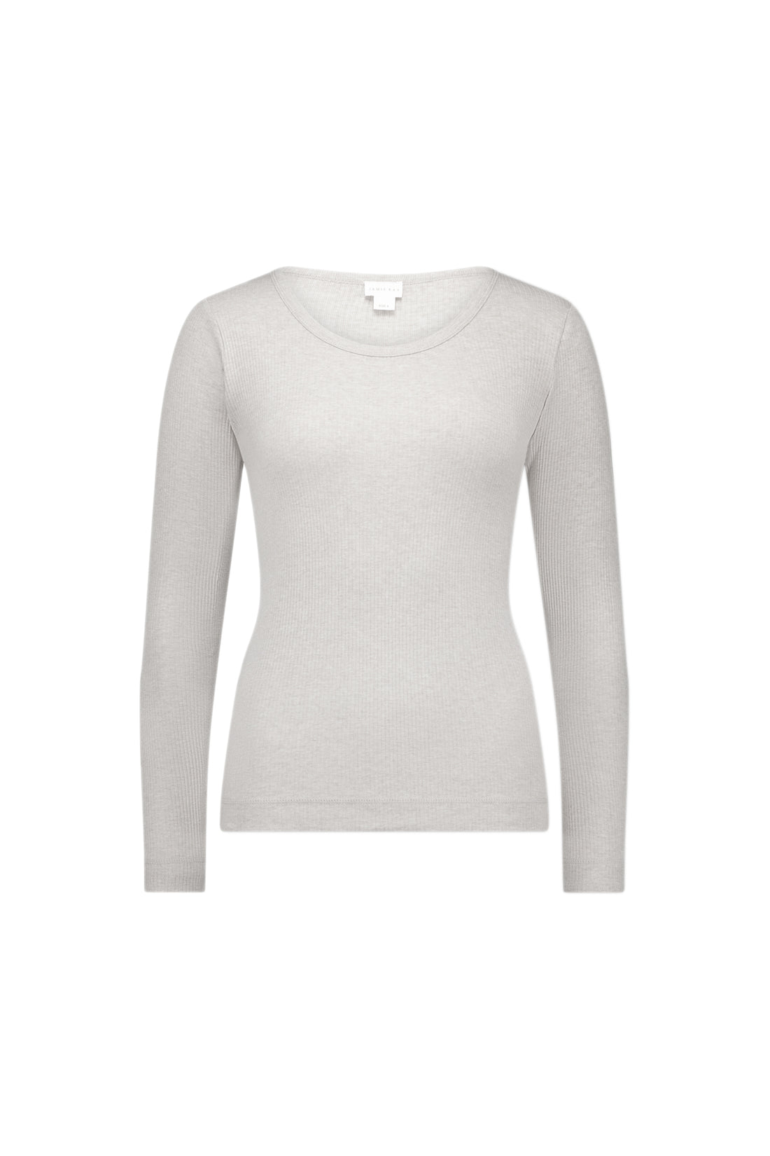Organic Cotton Modal Womens Grace Rib Long Sleeve Top - Light Grey Marle Childrens Top from Jamie Kay NZ