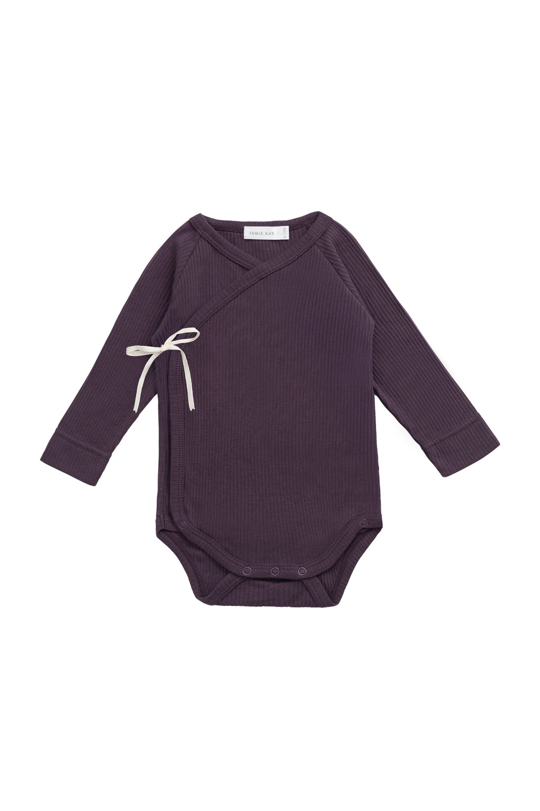 Organic Cotton Modal Marina Long Sleeve Bodysuit - Blackberry Childrens Bodysuit from Jamie Kay NZ