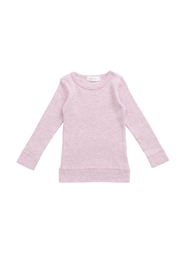 Organic Cotton Modal Marina Long Sleeve Top - Orchid Marle Childrens Top from Jamie Kay NZ