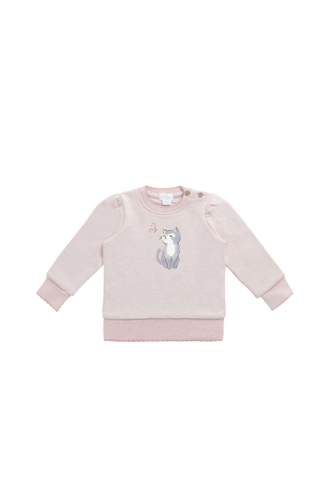 Organic Cotton Monroe Sweatshirt - Little Moon Soft Misty Rose Childrens Top from Jamie Kay NZ