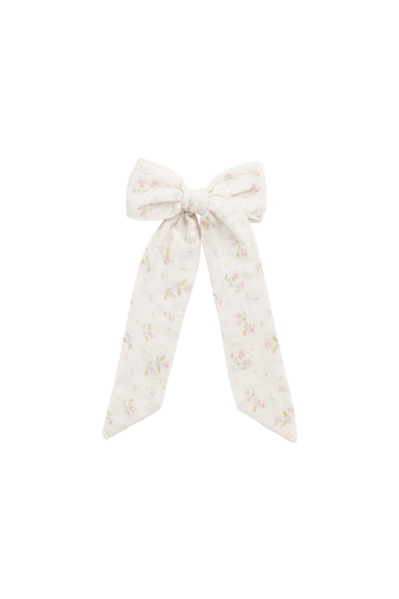 Organic Cotton Muslin Alora Bow - Emelia Pink Childrens Bow from Jamie Kay NZ