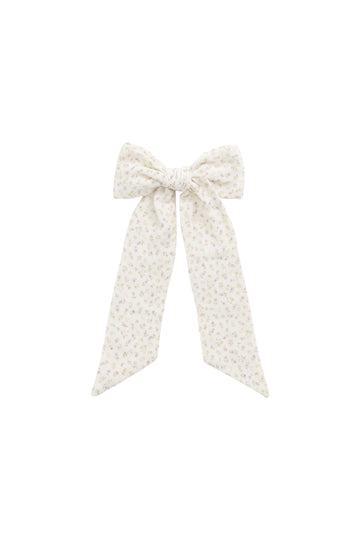 Organic Cotton Muslin Alora Bow - Pippa Pink Childrens Bow from Jamie Kay NZ