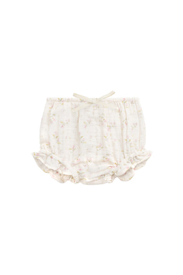 Organic Cotton Muslin Frill Bloomer - Emelia Pink Childrens Bloomer from Jamie Kay NZ