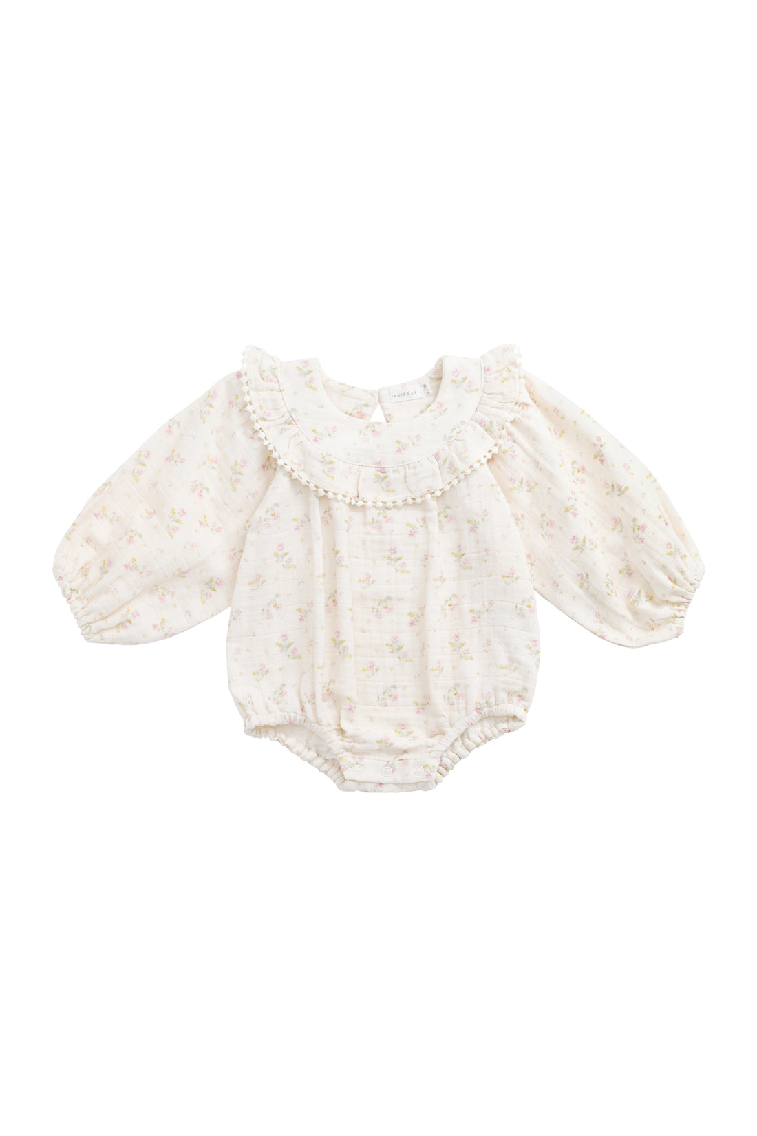 Organic Cotton Muslin Malia Playsuit - Emelia Pink Childrens Playsuit from Jamie Kay NZ