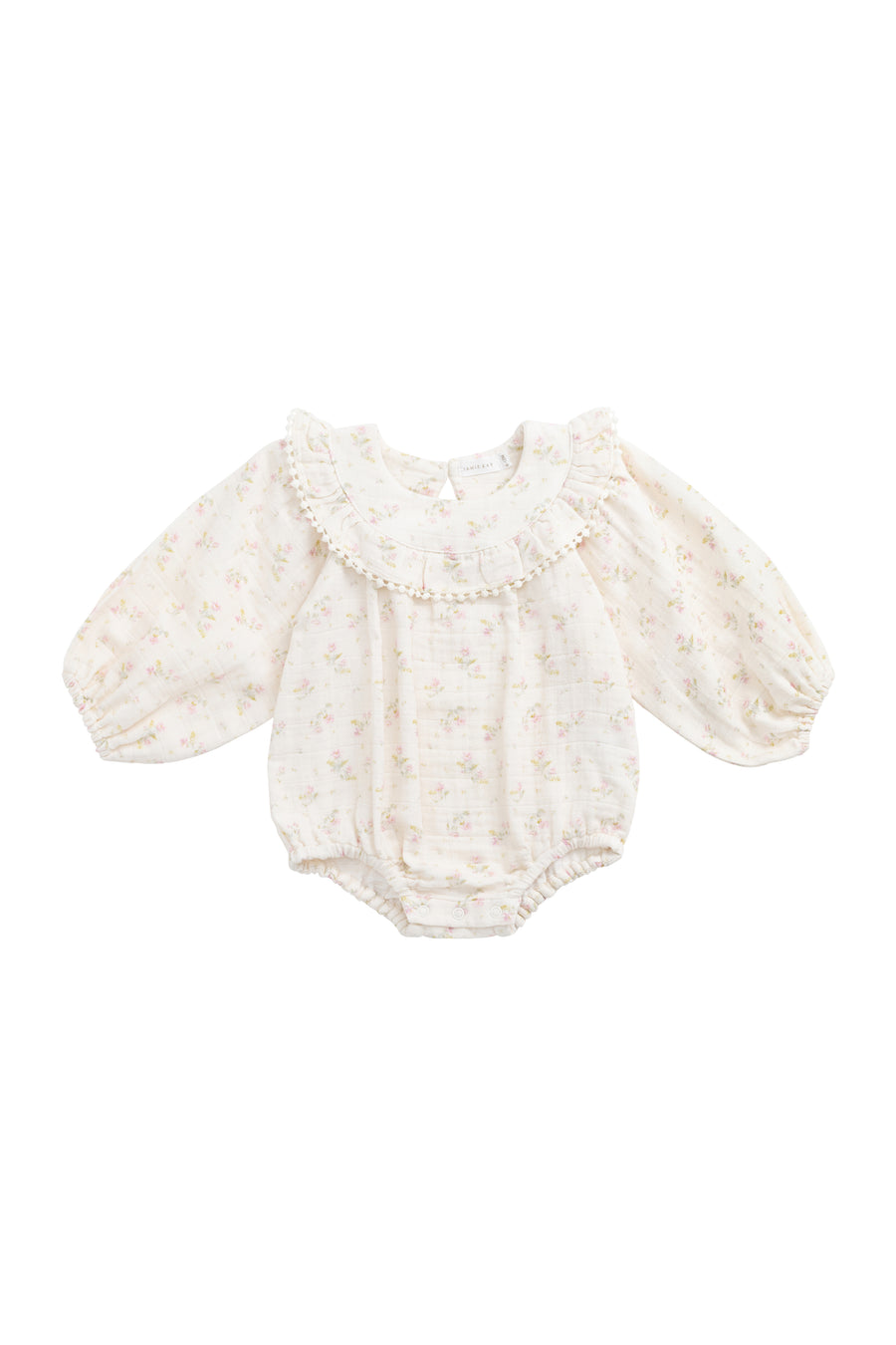 Organic Cotton Muslin Malia Playsuit - Emelia Pink Childrens Playsuit from Jamie Kay NZ