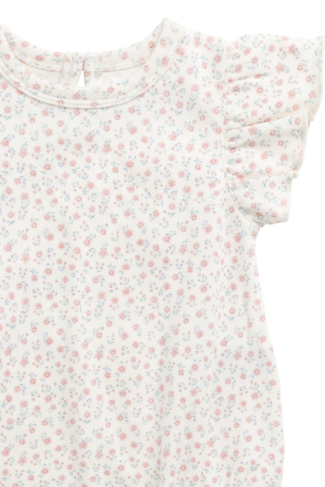 Organic Cotton Sage Onepiece - Posy Garden Pink Childrens Onepiece from Jamie Kay NZ