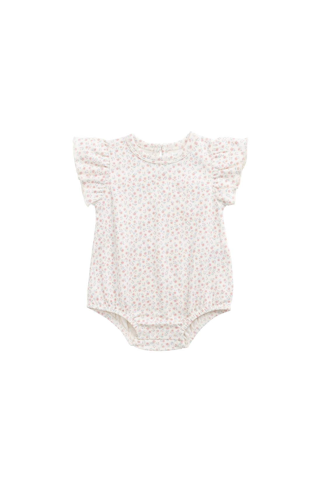 Organic Cotton Sage Onepiece - Posy Garden Pink Childrens Onepiece from Jamie Kay NZ