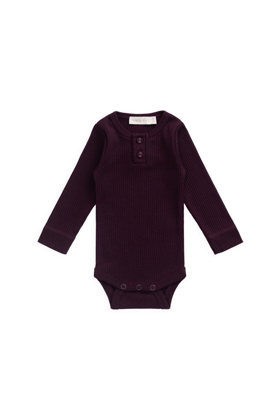 Organic Cotton Modal Long Sleeve Bodysuit - Fig Childrens Bodysuit from Jamie Kay NZ
