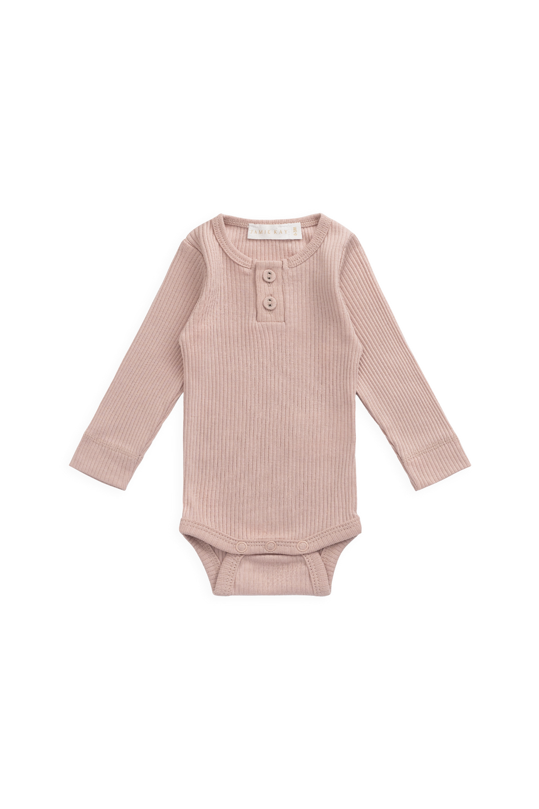 Organic Cotton Modal Long Sleeve Bodysuit - Rose Smoke Childrens from Jamie Kay NZ