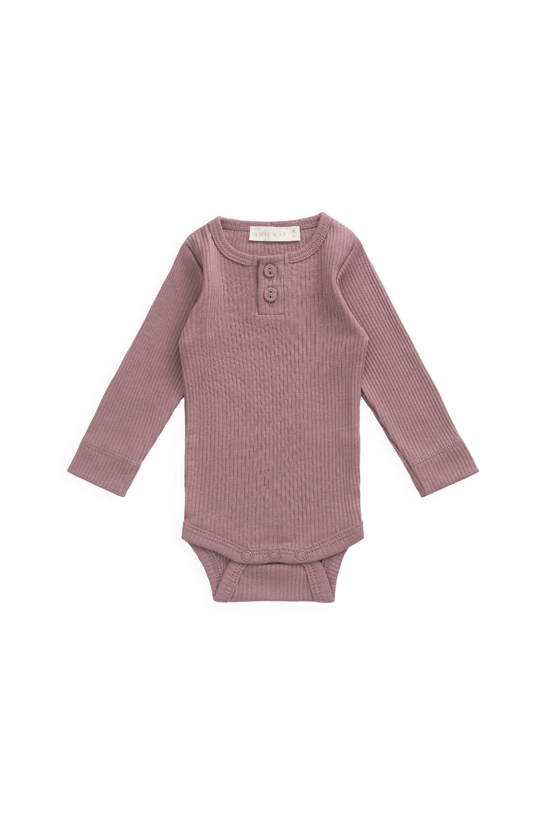 Organic Cotton Modal Long Sleeve Bodysuit - Woodrose Childrens from Jamie Kay NZ