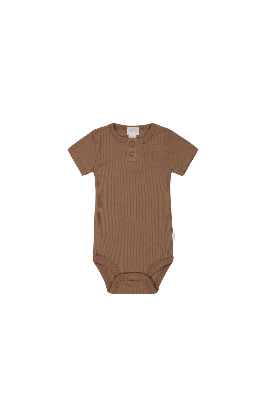 Organic Cotton Modal Darcy Rib Tee Bodysuit - Hojicha Childrens Bodysuit from Jamie Kay NZ