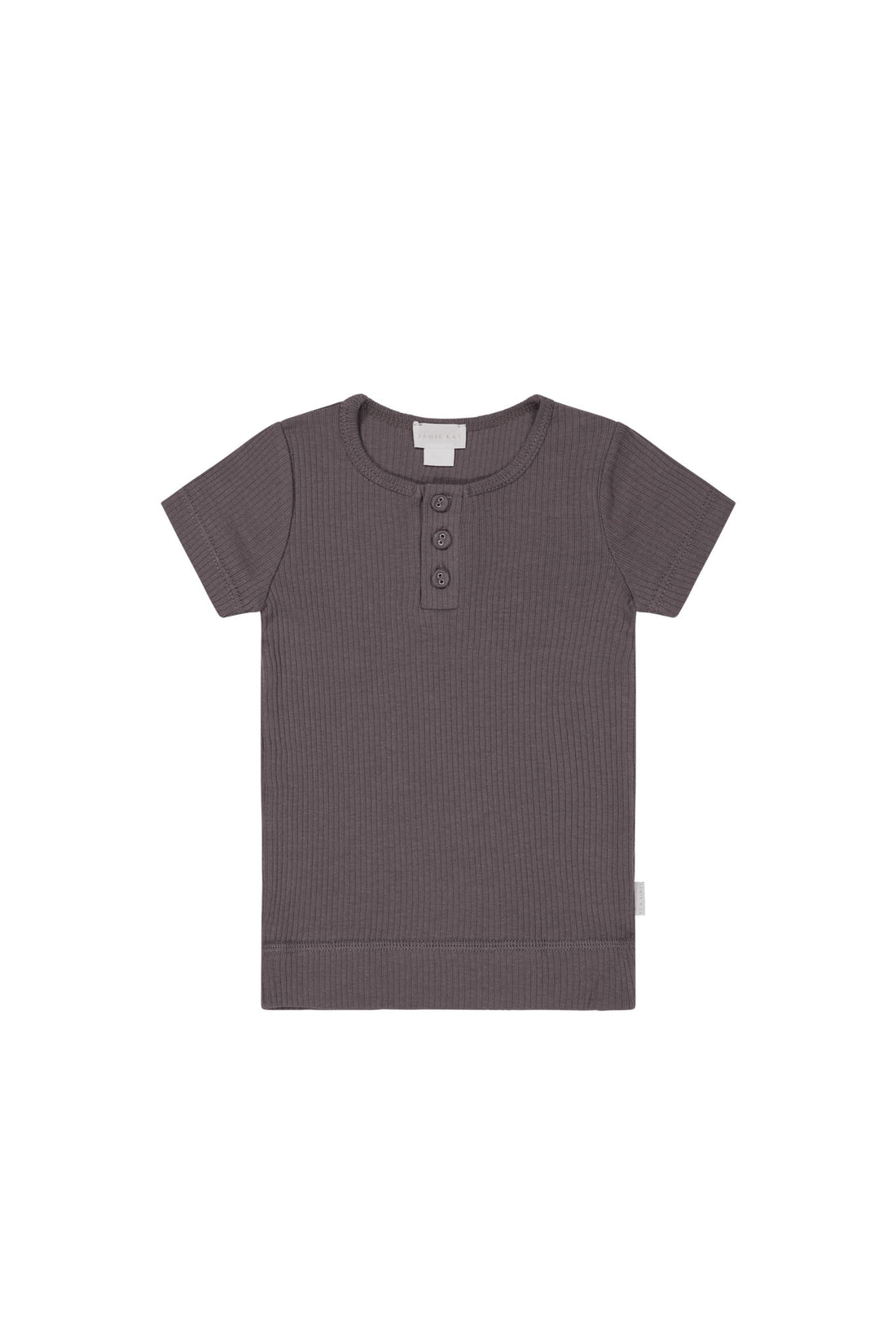 Organic Cotton Modal Henley Tee - Carob Childrens Top from Jamie Kay NZ